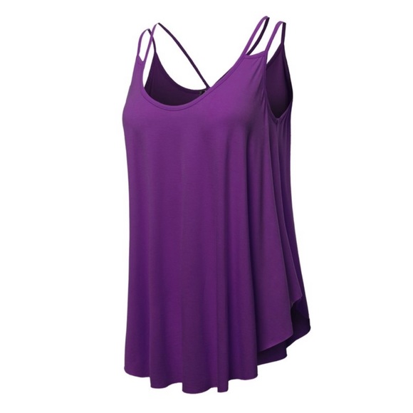 SSOULM WOMENS LOOSE FIT PURPLE CAMI TANK SIZE XL - Picture 2 of 8
